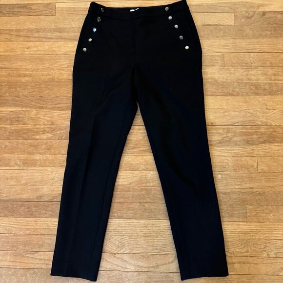 Perse black steam punk style high-rise pants size 8
 b31 - Picture 1 of 6